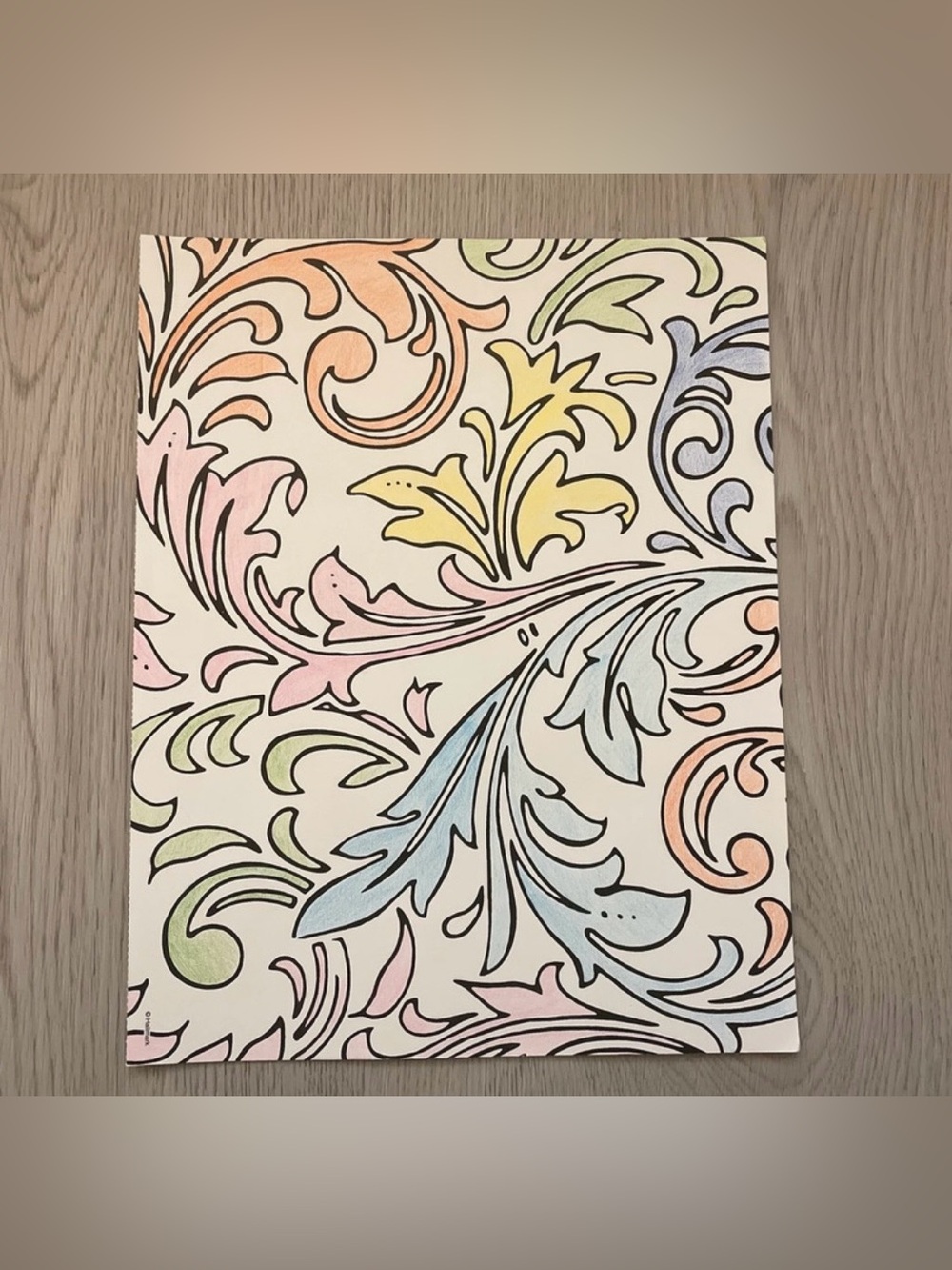 Colored paper total of 1 page